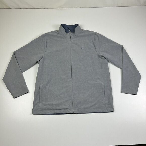 Travis Mathew Reversible Jacket Mens Gray Blue Long Sleeve Golf Windbreaker‎ 2XL - Picture 7 of 12